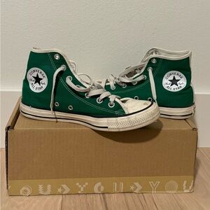 Customized Green High Top Converse